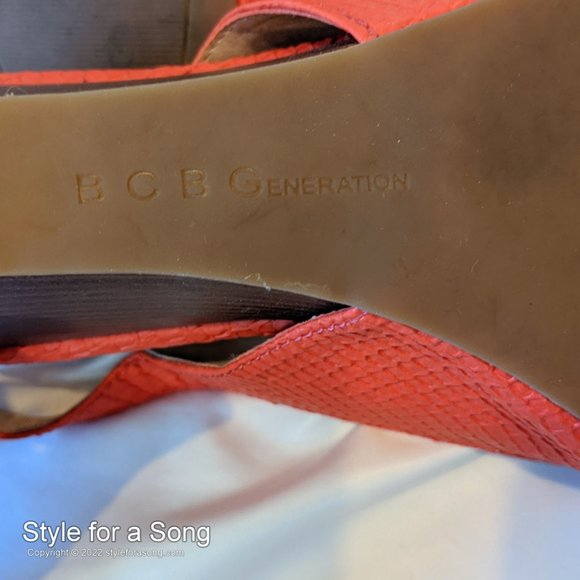 BCBGeneration Coral Peep Toe Slingback Wedge Heels 8.5 B - Picture 15 of 16